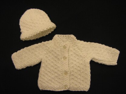 Premature Baby Cardigan/ Jacket & Hat Knitting Pattern DK Dot Design