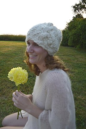 Cable Slouch Hat in Knit Collage Sister Yarn