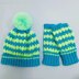 Cosy Bubble Pattern Hat and Comfort Wrist Warmers