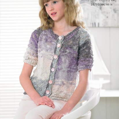 V and Round Neck Cardigans in King Cole Opium Pallet - 4184 - Downloadable PDF