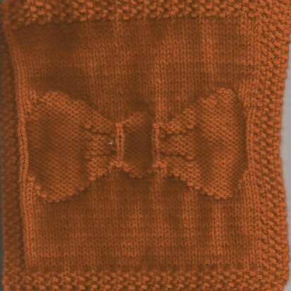 Pee Wee's Bow Tie Knitted Dishcloth