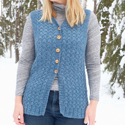 Fiskar Vest & Cardigan in Knit One Crochet Too Batiste - 2434 - Downloadable PDF