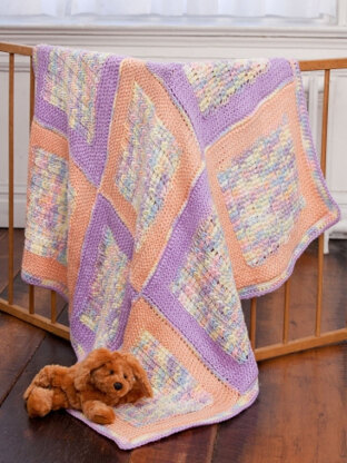 Soft Squares Baby Blanket in Caron Simply Soft & Simply Soft Ombre - Downloadable PDF