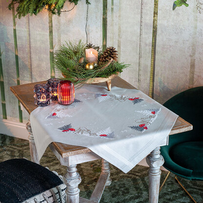 Vervaco Christmas Landscape Tablecloth Cross Stitch Kit - 80cm x 80cm