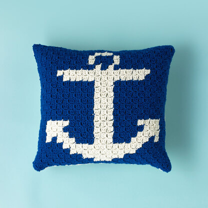 Coastline Cushion - Free Crochet Pattern for Home in Paintbox Yarns Wool Mix Aran