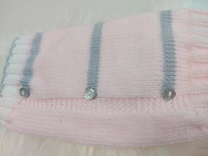 Pink stripe dog coat