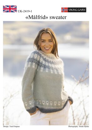 Malfrid Sweater in Viking of Norway Kid Silk - Downloadable PDF