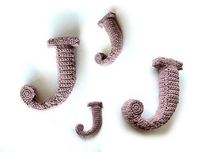 Letter J Crochet Pattern, 3D Letter Amigurumi