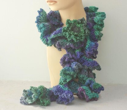 Ruffle Scarf with Scarf Pin