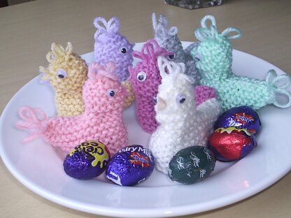 PDF download Easter baby chicks DK knitting pattern chocolate mini eggs cover