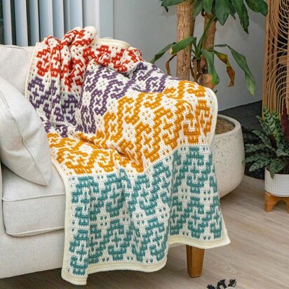 Waves Mosaic Crochet Blanket