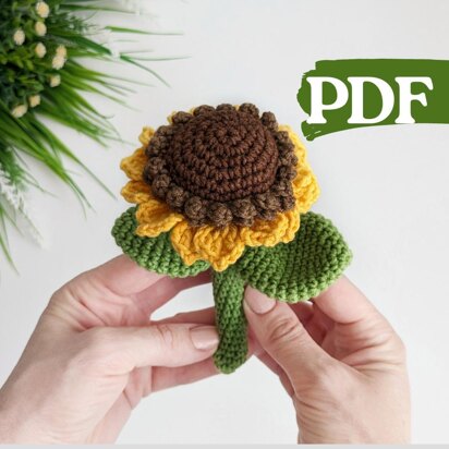 Crochet sunflower pattern, easy crochet flower pattern