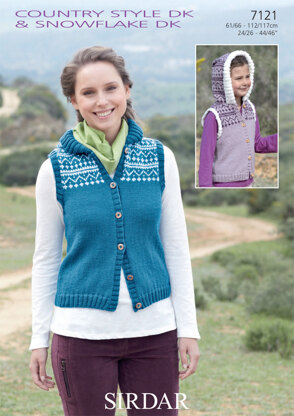 Gilets in Sirdar Country Style DK and Snuggly Snowflake DK - 7121