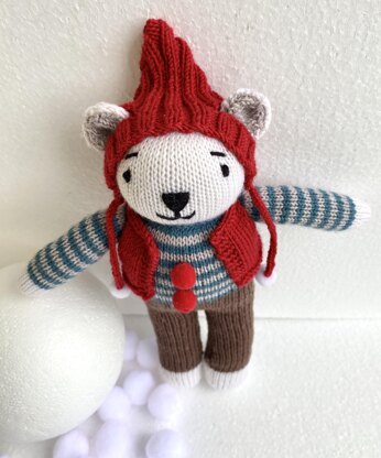 Christmas teddy bear, amigurumi toy, christmas toy, christmas gift, tedy bear, polar bear, knitting pattern