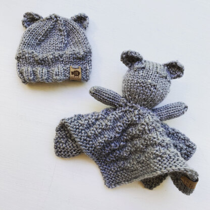 Baby Bear Beanie and Lovey Set