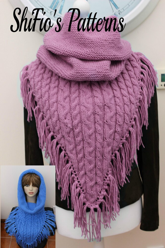 Hooded Knit Cowl, Circular Knitting Machine Patterns, Littlejohn's Yarn