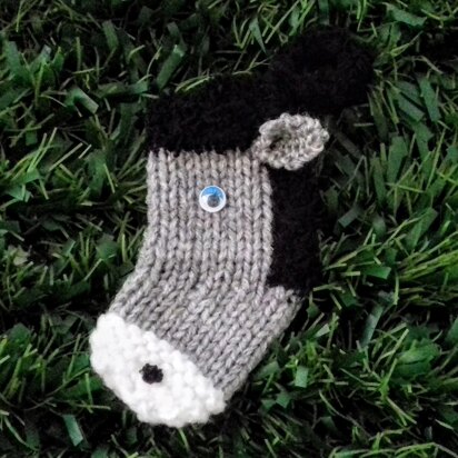 Little Donkey Mini Stocking - knitting pattern