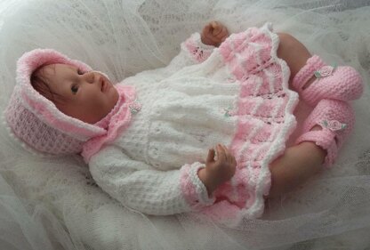 Baby Dress, Bonnet & Shoes Pattern #45