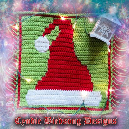 Santa's Christmas Hat Overlay Mosaic Square