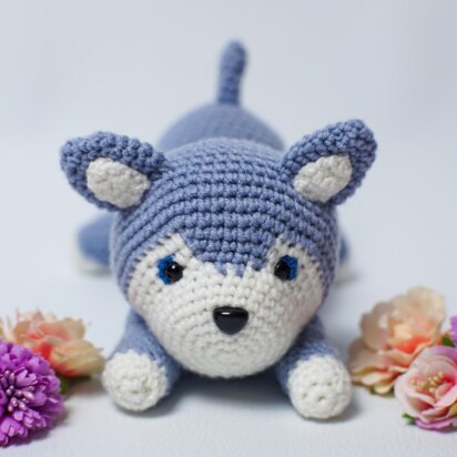 Siberian husky puppy amigurumi crochet pattern