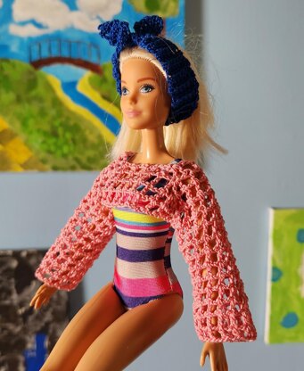 Cropped Mesh Top for Barbie