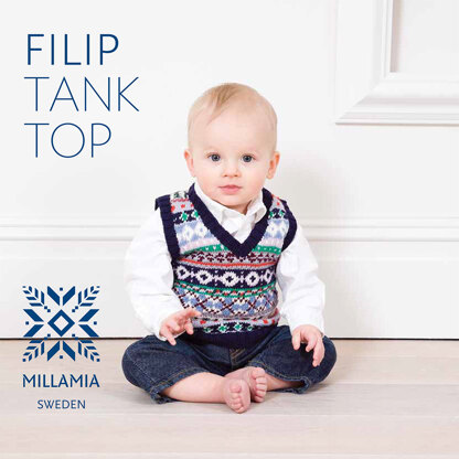 "Filip Tank Top" - Top Knitting Pattern in MillaMia Naturally Soft Merino