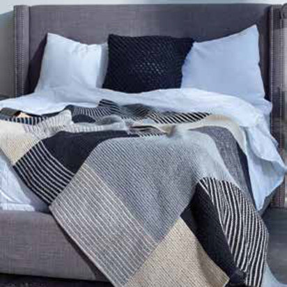Essential Stripes Knit Blanket in Caron One Pound - Downloadable PDF