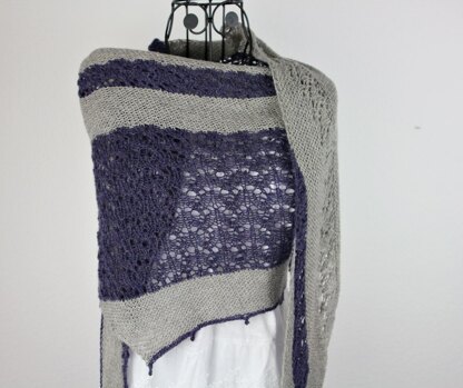 Asymmetrical Lace Triangle Shawl Knitting Pattern – PDF