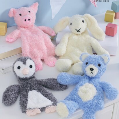 Flat Snuggle Toys Knitted in King Cole Truffle - 9145 - Downloadable PDF