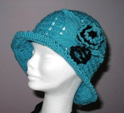 Aqua Rose Flower Hat