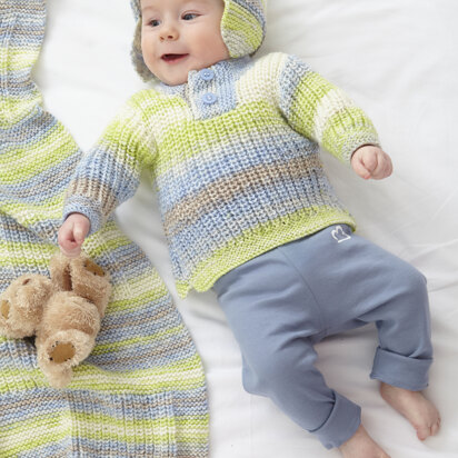 Babies Jacket, Gilet, Sweater, Hat and Blanket in King Cole Cutie Pie DK - P6031 - Leaflet