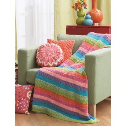 Striped Blanket in Lily Sugar 'n Cream Solids & Twists