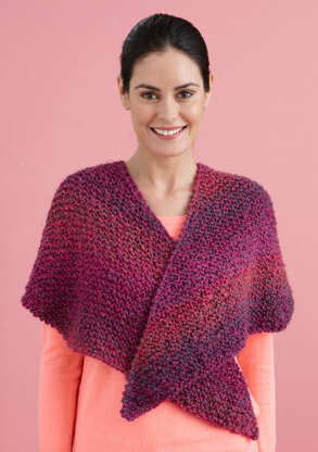 V Shawl in Lion Brand Homespun - 80442D