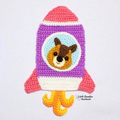 Squirrel In Rocket Applique