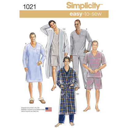 Simplicity Men's Classic Pajamas & Robe 1021 - Sewing Pattern