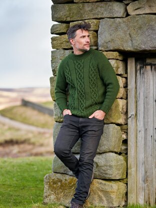 Duncan Men’s Cabled Raglan Jumper By Sarah Hatton in West Yorkshire Spinners - WYS1000265 - Downloadable PDF