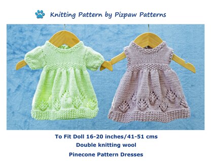 P140 Pinecone Dolls Dresses and Bonnet