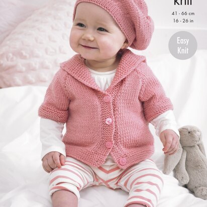 Babies Cardigans and Beret in King Cole Cherish & Cherished DK - 4192 - Downloadable PDF