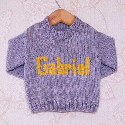 Intarsia - Gabriel Moniker Chart - Childrens Sweater