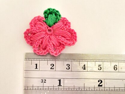Pink tiny cozy crochet flower pattern
