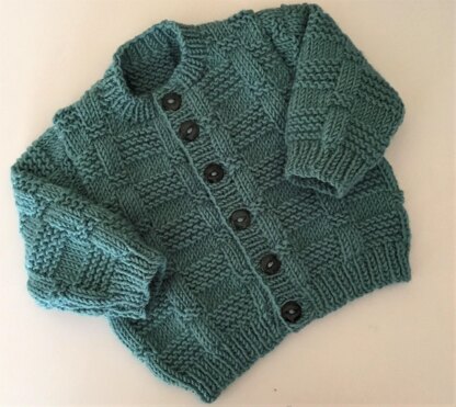 Squashy Squares baby cardigan