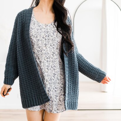 Midnight Waffle Cardigan