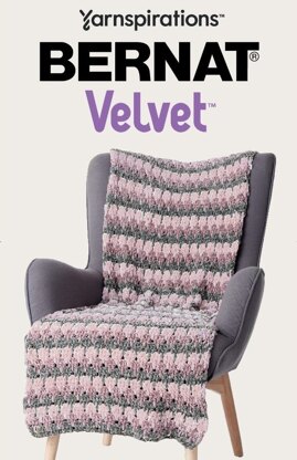 Larksfoot Crochet Afghan in Bernat Velvet - Downloadable PDF
