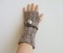 Fingerless mittens with button strap