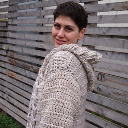 Hooded Cable Sweater Crochet Pattern