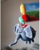 Airy-Fairy Flying elephant with 3 balloons ( knitted round )