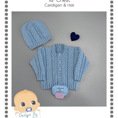 Ben Baby Cardigan Knitting Pattern 18" chest size.