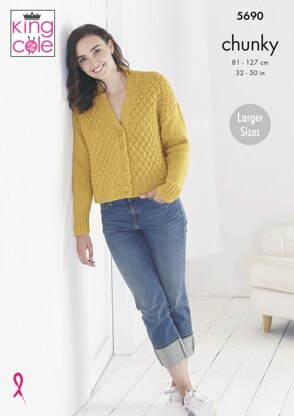 Cardigans Knitted in King Cole Ultra-Soft Chunky - 5690 - Downloadable PDF