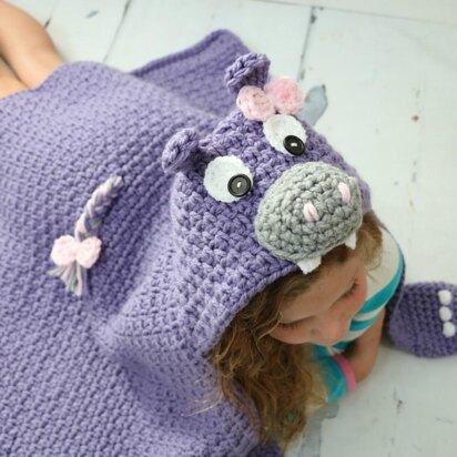 Hooded Hippo Blanket
