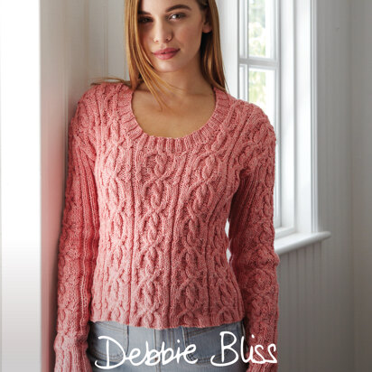 "Noemi Jumper" - Jumper Knitting Pattern For Women in Debbie Bliss Cotton Denim DK - DBS046